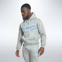 Load image into Gallery viewer, Grey NS triple blue Hoodie
